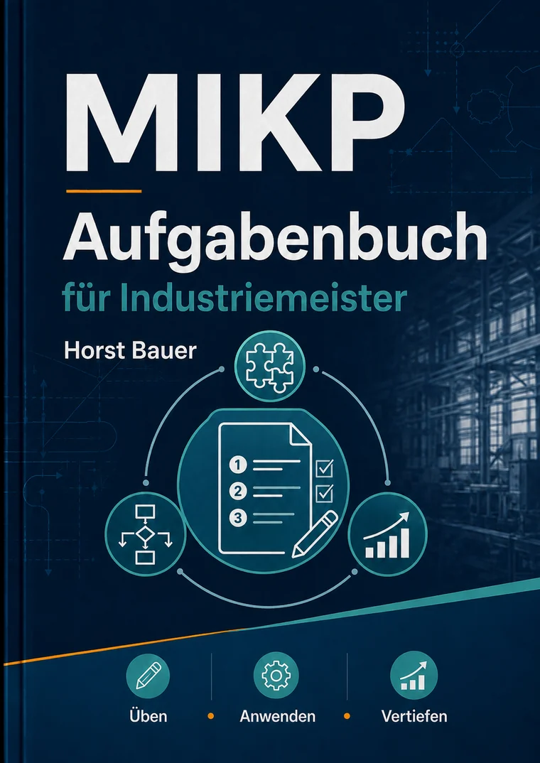 Cover des geplanten MIKP Aufgabenbuchs für Industriemeister